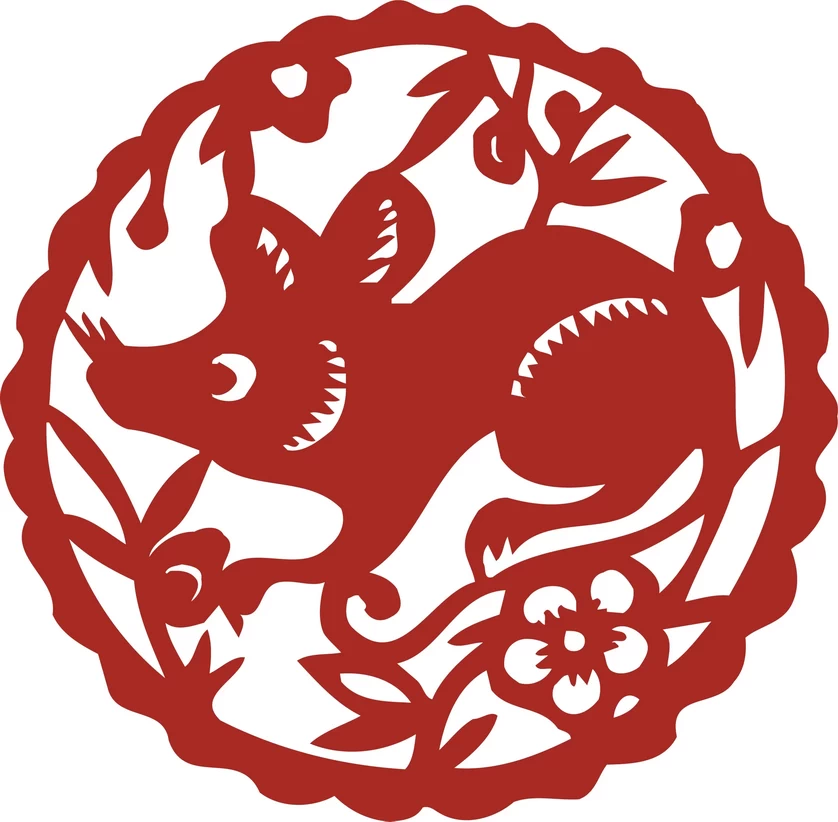 中国风中式传统喜庆民俗人物动物窗花剪纸插画边框AI矢量PNG素材【1531】